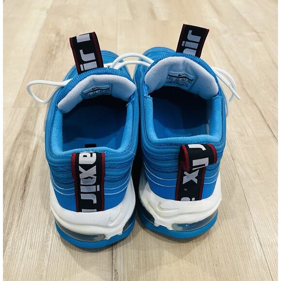 Men\'s Nike Air Max 97 Overbranding Blue Hero Low Athletic Shs 312834-401 Sz 10.5